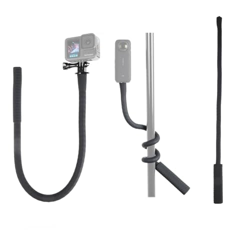 HSU Camera Flexible Mount Clamp Stick Pole for Insta360 GoPro | Neck Holder Selfie Stick Extension Pole, Camera Tripod Stand for GoPro Hero 13 12 11 10, Insta360 X5 X4 X3, DJI Action Camera