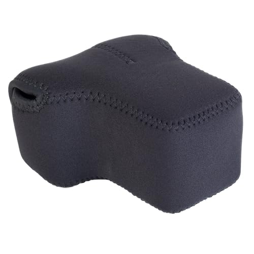 OP/TECH USA Soft Pouch – Compact digital camera case, lightweight accessories pouch, sleek neoprene sleeve for DSLR, perfect for backpacks & travel – durable protection in style D-Midsize (Black) - color: Black, style: D-midsize
