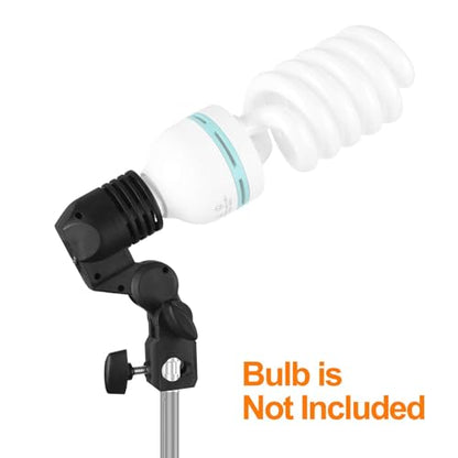 EMART Light Bulb Stand, E26 / E27 AC Socket with Umbrella Lamp Holder, Photography Lighting Mount for Photo Video Studio - 2 Pack