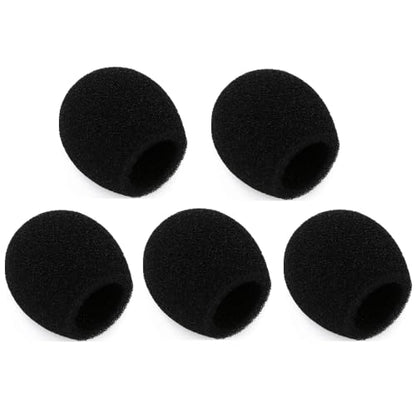 Generic Replacement Mini Foam Windscreen for Shure Centraverse CVL Lavalier Microphone, Clip-On for Hands-Free Use, Black Color, 5 Pack