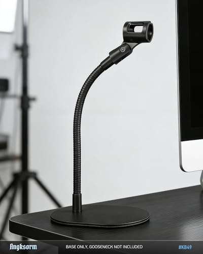 Universal Mic Stand Base, Heavy-Duty Elliptical Metal Table Desktop Mount with 5/8"-27 Thread, 1/4" & 3/8" Adapters, Compatible with Extension Tube, Goosenecks Arms, Booms - KB49 - size: #KB49 - 2PCS