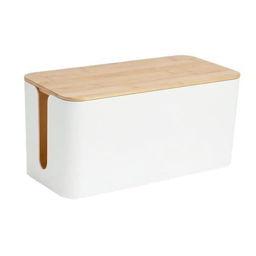 Cable Management Cord Cover Wire Hider Box Concealer Organizer Protector System for Home Theater Entertainment Center Office School (Wood White) - color: Wood White