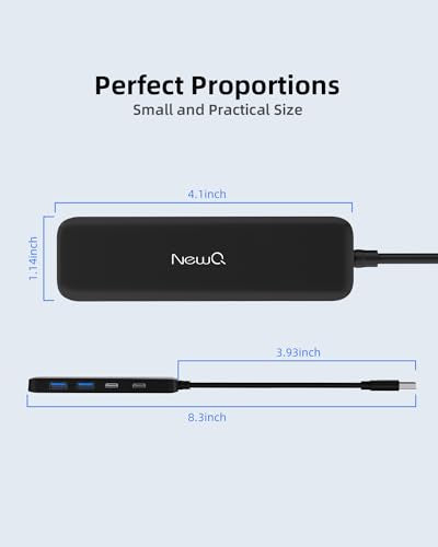 Dual USB C USB A 3.0 Hub: 4 Ports USB Hub with 2* USB-C 3.0 and 2* USB-A 3.0, Ultra Slim Portable USB Splitter Adapter for Laptop, PS4, Flash Drive, HDD, Xbox, Printer, Keyboard, Computer Accessories - size: 60cm
