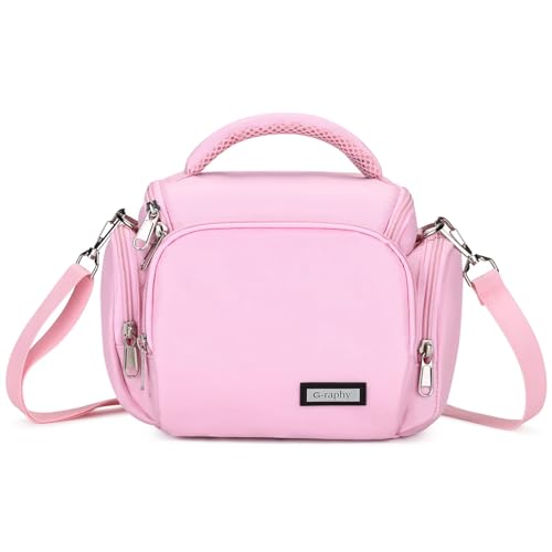 G-raphy Camera Bag Case Pink Small Photography Bags DSLR SLR MIRRORLESS BAG with Removal Straps - color: Pink