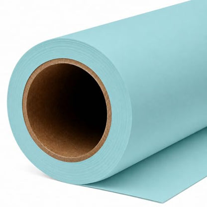 Yizhily Seamless Sky Blue Backdrop Paper Roll, 53" x 16.4', Heavyweight MatteSky Blue Photo Background for Small Studio Headshots, Tabletop Product & Food Photography - color: Sky Blue, size: 53" x16.4'