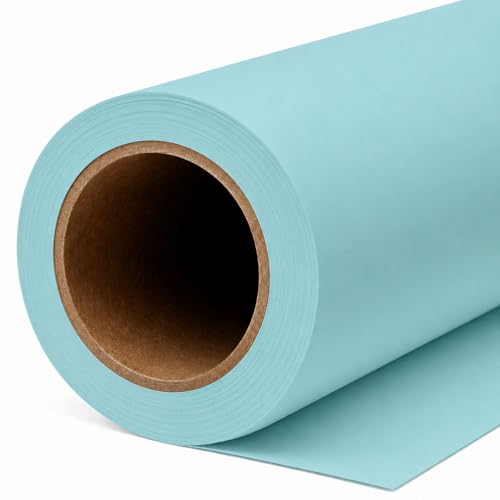 Yizhily Seamless Sky Blue Backdrop Paper Roll, 53" x 16.4', Heavyweight MatteSky Blue Photo Background for Small Studio Headshots, Tabletop Product & Food Photography - color: Sky Blue, size: 53" x16.4'