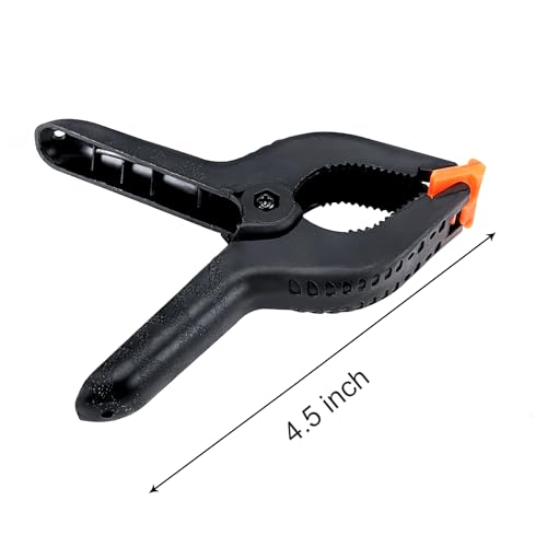 ZOENHOU 4.5 Inch 20 PCS Spring Clamp Set, Nylon Plastic Clips Heavy Duty Clamp with Flexible Jaw Pad and Anti-slip Handles for Woodworking Backdrop Photo Studio Craft DIY Art - size: 4.5 Inch 20PCS