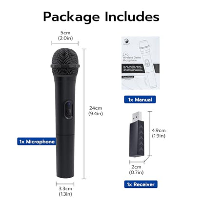 Mcbazel Wireless USB Gaming Microphone Compatible with Xbox Series X/S, PS5, Switch OLED, NS Switch/Switch2, PC, PS4, PS3, PS2, Xbox One X/S, Xbox One, Xbox 360, Wii - size: 1 Pack