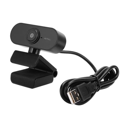 1080P HD Webcam with Builtin Microphone for Clear Video Call Support for OS USB Camera for Online Teaching and Video Conference Suitable for Desktop Computers Black (Black)