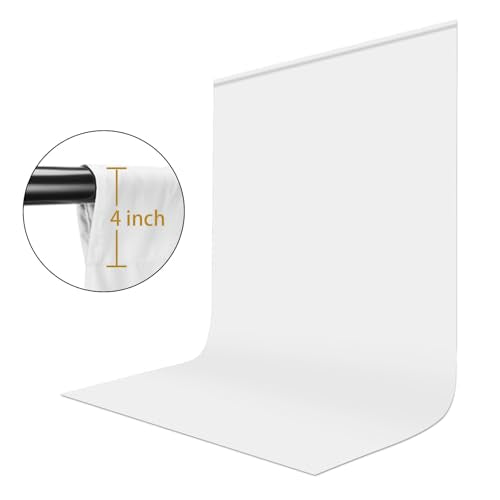 UTEBIT 6X9FT White Background for Photography Photo Booth Backdrops for Photoshoot Backgrounds Screen Video Recording Parties Curtain, Low Temperature Ironing to Remove Wrinkles - size: 6x9FT