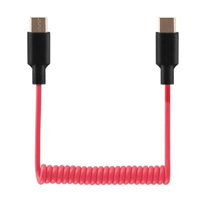 Mic Adapter for Rode Wireless GO 2 ME Pro Micro USB C to USB C Microphone Cable, for Hollyland Lark M1 / M2 / MAX / 150 / M1 / MAX Duo DAC Coiled Cable for PC Computer Android iPhone 15 16 - color: RED C to C