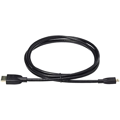 Amazon Basics Micro HDMI to HDMI Cable, 18Gbps High-Speed, 4K@60Hz, 2160p, 48-Bit Color, Ethernet Ready, 6 Foot, Black