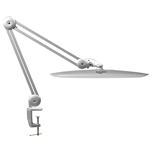 LED Desk Lamp with Clamp, Dimming Task Lamp for Reading Desktop Office Workbench Table Architect Sewing Study Home Craft, 117PCS LEDs, 2200 Lumens 20 Inch Metal Swivel Arm Work Lamp (Silver) - size: SILVER-NonCCT-Non Protective
