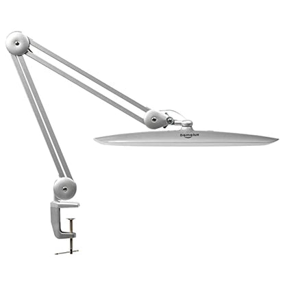 LED Desk Lamp with Clamp, Dimming Task Lamp for Reading Desktop Office Workbench Table Architect Sewing Study Home Craft, 117PCS LEDs, 2200 Lumens 20 Inch Metal Swivel Arm Work Lamp (Silver) - size: SILVER-NonCCT-Non Protective