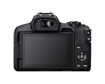 Canon EOS R50 Vlogging Creator Kit, Hybrid Mirrorless Camera with RF-S10-18mm F4.5-6.3 IS STM Lens and Tripod Grip, Wide-angle Lens, 24.2 MP CMOS (APS-C) Sensor, Vlogging Camera, Black | 24.2MP Aps-C, 6K-Oversampled 4k30 Video, Dual Pixel Af Ii, Includes