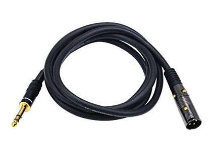 Monoprice XLR Male to 1/4-Inch TRS Male Cable - 15 Feet - Black, 16AWG, Gold Plated - Premier Series - size: 15Ft