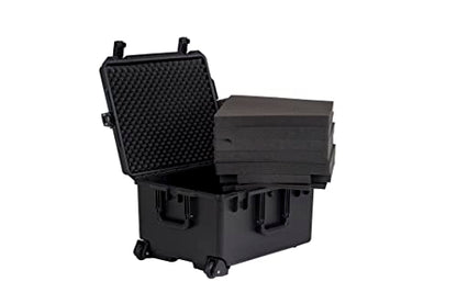 MEIJIA Premium Waterproof Rolling Hard Camera Case,Hard Protective Case with customizable fit foam and wheels,Full Protection with Light&Convenient Design,Elegant Black (24.6"X19.7"X14.4") - size: 24.6"X19.7"X14.4"
