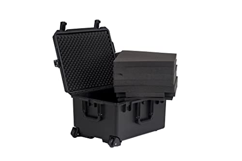MEIJIA Premium Waterproof Rolling Hard Camera Case,Hard Protective Case with customizable fit foam and wheels,Full Protection with Light&Convenient Design,Elegant Black (24.6"X19.7"X14.4") - size: 24.6"X19.7"X14.4"