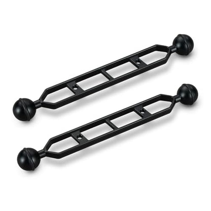 2Pcs 1" Ball to YS Head Adapter with 9'' Extension Arm Aluminum Alloy Underwater Dual Ball Arm for Strobe/Video Light/Diving Camera Tray, Waterproof and Rustproof