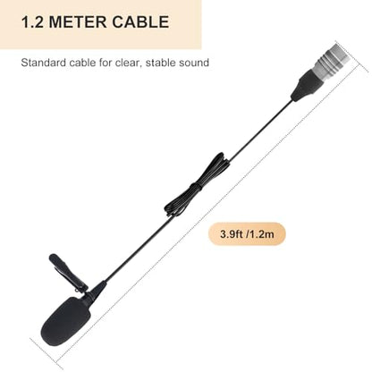 Lavalier Microphone, Cardioid Condenser Clip On Microphone, Lapel Microphone Compatible with Audio Technica Microphone Wireless System, Hirose 4 Pin Plug, Ideal for Lectures, Theater, Actors - size: Hirose 4 Pin Plug