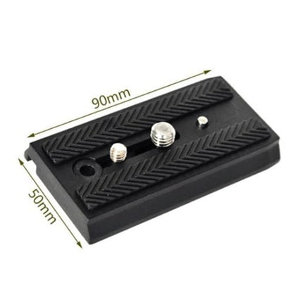 501PL Sliding Dovetail Quick Release Plate - Compatible with Manfrotto 501HDV, 503HDV, 701HDV, MVH400AH, 577/501/503/701 NG Camera Tripod Heads - Includes 1/4"-20 & 3/8"-16 D-Ring Screw - color: Standard Version (90mm)