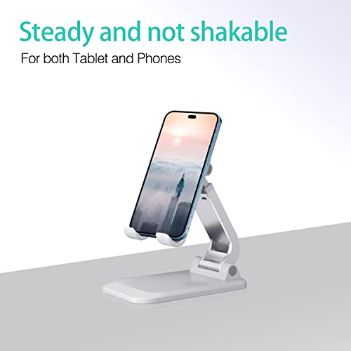 Aotedor Adjustable Desk Phone Stand, Ergonomic Design, Portable, Hands Free, Compatible with iPhone and Samsung