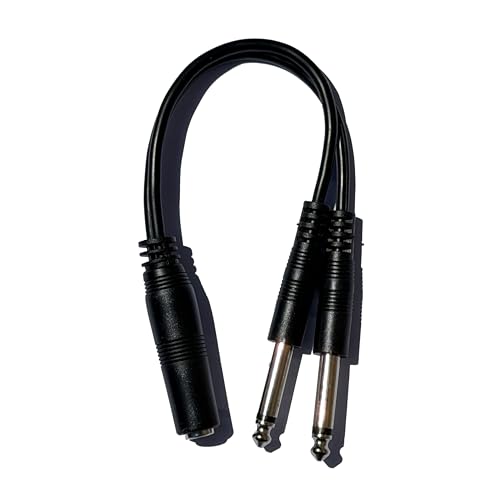 2-Pack 1/4" TS Female to Dual 1/4" TS Male Y Splitter Cable, Mono Audio Breakout & Signal Splitter Adapter for Mixers, Amplifiers, Effects Pedals & Recording Equipment