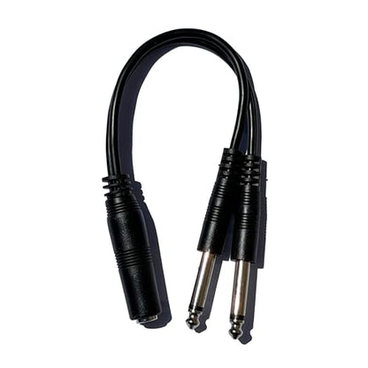 2-Pack 1/4" TS Female to Dual 1/4" TS Male Y Splitter Cable, Mono Audio Breakout & Signal Splitter Adapter for Mixers, Amplifiers, Effects Pedals & Recording Equipment