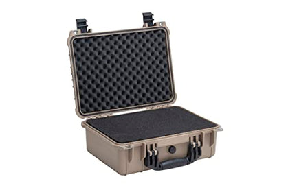 MEIJIA Portable All Weather Waterproof Camera Case With Foam,Fit Use of Drones,Camera,Equipments,Pistols,15.98x12.99x6.85inches - color: Desert Tan