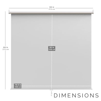 【Wider Style】 KHOMO Gear White Screen 84 x 84 inch – Extra Large Pull Down Backdrop – Portable Collapsible Roll Down Projector Screen – White Screen for Video, Streaming, and Photography - color: White - White Metal Frame