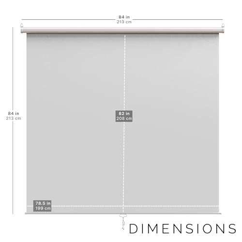 【Wider Style】 KHOMO Gear White Screen 84 x 84 inch – Extra Large Pull Down Backdrop – Portable Collapsible Roll Down Projector Screen – White Screen for Video, Streaming, and Photography - color: White - White Metal Frame