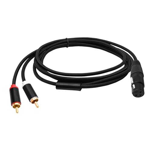 XLR to 2 RCA Splitter Cable Patch Audio Connector 2M | Dual RCA Phono Male Plugs to XLR 3 Pin Female Adapter,for Microphone Amplifier Mixer Instruments - style: Female