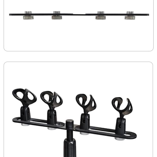 CH4 Mini 4 Mic Mount Bar with Standard 5/8-Inch Thread Suitable for Most Microphone Stands Boom Arms