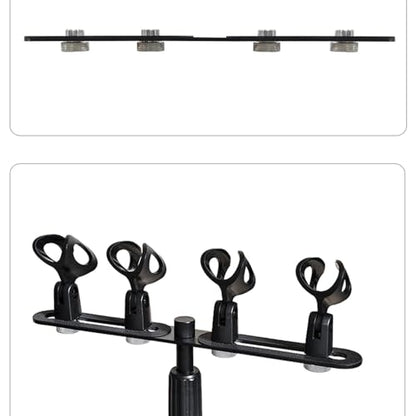 CH4 Mini 4 Mic Mount Bar with Standard 5/8-Inch Thread Suitable for Most Microphone Stands Boom Arms