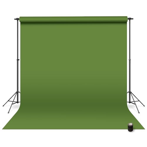 Denny Manufacturing - Seamless Paper Backdrop for Photography, Green Seamless Paper Roll - Green Screen (86 in x 36 ft) Includes Free Roll Black Gaffer Tape (2 in x 13 ft) - color: Green Screen, size: 86 in x 36 ft