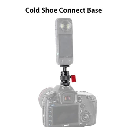 HSU Cold Shoe Mount Adapter, Aluminum 1/4”-20 Screw Hole 360° Rotation Camera Tripod Mount for Insta360 X4/X3/X2/X/RS/R/GoPro/Sony/DSLR Camera Flash and Other Cameras, Black