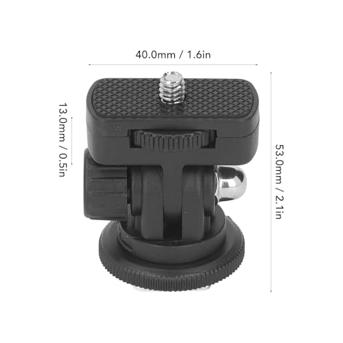 Gavigain Hot Shoe Mount Adapter Mini Ball Head Cold Shoe Mount Adapter 1/4" Screw 180 Degree Swivel for DSLR Camera, Camcorder, Microphone, Video Monitor
