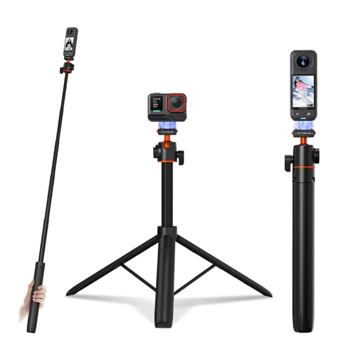 Tripod for Insta360 X5 ACE Pro 2, 55” Selfie Stick Quick Release Extension Rod Table Desk Portable Handle Grip Stand with Cold Shoe for Insta 360 X5, ACE Pro 2, X4 Air Accessories