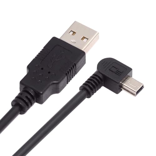 JSER Mini USB2.0 5Pin Type-B Male 90 Degree Left Angle to USB 2.0 Type-A Male Power Data Cable 480Mbps Compatible with Computer Camera Laptop Desktop MP3 MP4 (Left Angle 1.6ft/0.5m) - size: 0.5m, style: Left Angle