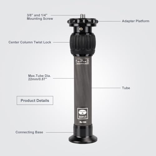 SIRUI SL-100 Two-Section Carbon Fiber Center Column-Tripod Extender-Tripod Extension Tube - size: SL-100