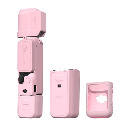 BRDRC Pocket 3 Silicone Cover, For Xtra Muse Protective Case Lens Protector Scratch-Resistant Sleeve Skin Compatible with DJI OSMO Pocket 3 Creator Combo/Xtra Muse Accessories (Pink) - color: Pink for Pocket 3 Creator Combo