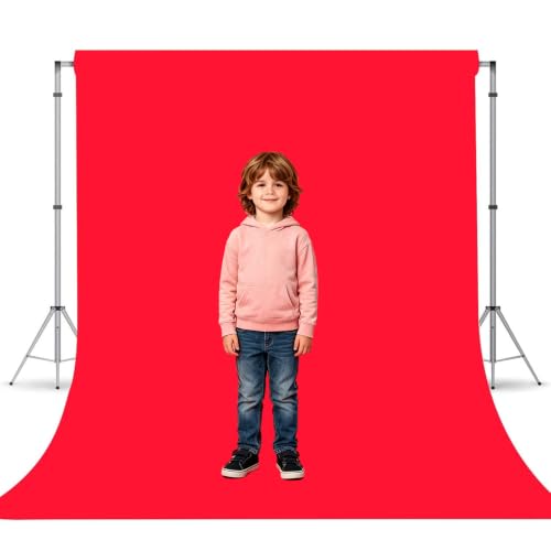5FTx7FT Red Backdrop Background for Photography Photo Booth Backdrop for Photoshoot Background Screen Video Recording Parties Curtain - color: Red, size: 5x7ft