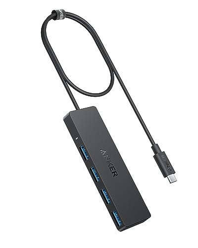 Anker USB C Hub 4 Ports, Multiple USB 3.0 Hub with 5Gbps Data Transfer, Extender for Type C Port Laptop, PC, Desktop and More (2 ft USB-C Connector, Charging Not Supported) - size: 2 ft, style: USB-C