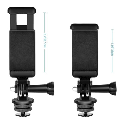 NEEWER Phone Holder/Hot Shoe Mount Adapter Kit Action Camera Mount Compatible with GoPro Hero 12 11 10 9 8 7 6 5 DJI OSMO Action 4 3 2 iPhone 15 Pro Max 14 13 Pro Samsung S23 for DSLRs Ring Light