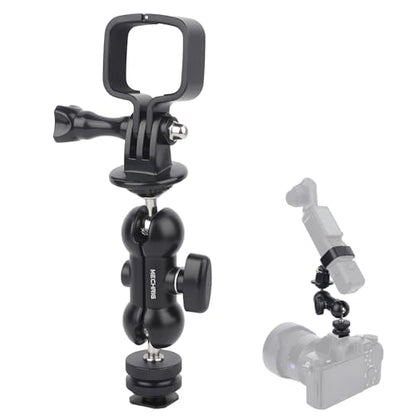 Cold Shoe Mount Expansion Adapter for DJI Osmo Pocket 3,Ajustable 360°Ball Head for DSLR Hot Shoe Mount,Vlogging and Dual Camera Setup