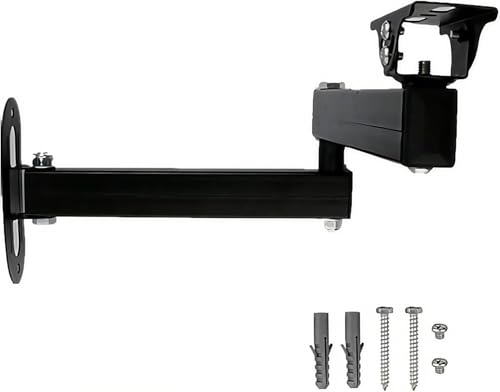 Long Arm Security Camera Bracket | 180° Rotatable Corner Mount |Metal Wall Mount for CCTV Surveillance Camera| Black Spray Paint Finish (5.9"+7.87" Duckbill)