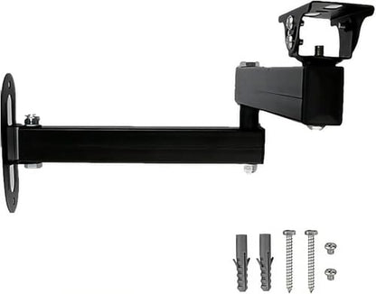 Long Arm Security Camera Bracket | 180° Rotatable Corner Mount |Metal Wall Mount for CCTV Surveillance Camera| Black Spray Paint Finish (5.9"+7.87" Duckbill)
