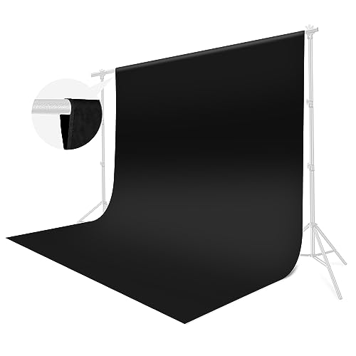 Black Backdrop 10x10ft, Photo Backdrop Curtain for Photoshoot, Pure Photographic Studio Backgrounds, Thick Polyester Fabric Photography Black Screen for Party Portraits Video Recording (Backdrop Only) - color: Black, size: 10x10ft
