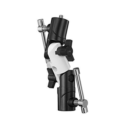 Flash Bracket U-Shape,180° Adjustable Swivel Umbrella Softbox Holder with 1/4" to 3/8" Screw &Nut Adapter and Cold Shoe Mount for DSLR Cameras,Speedlites,Tripod,Light Stand,Studio,LED Light