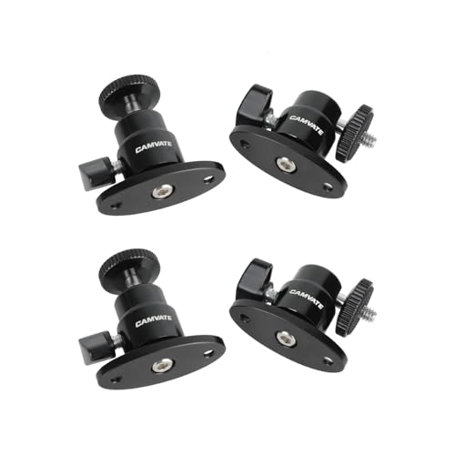 CAMVATE 1/4"-20 Mini Ball Head with Ceiling Mount for CCTV & Video (4 PCS)